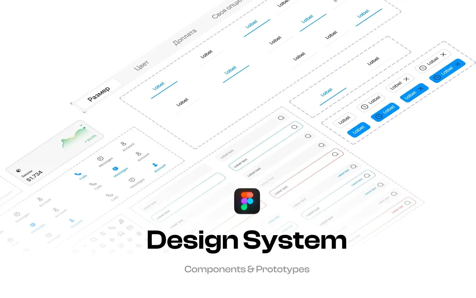 Dashboard custom design system designed in figma